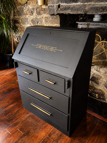 Art deco writing - writing, black
