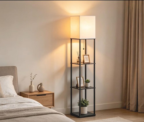 Standard floor lamp with - floor, shelf