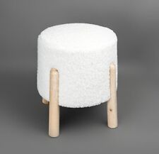 Faux Sheepskin Footstool -