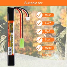 7.4V 1800mAh 30C Airsoft LiPo Battery w/ Mini Tamiya Connector for Guns Rifle