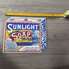 Large Enamel Metal Sunlight Soap Advertising Sign in Fantastic Condition