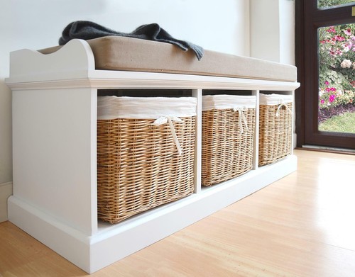 White storage bench - storage,