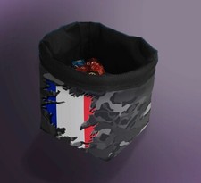 French Flag Dice Bag, Wargaming Dice Storage, Freestanding Army Dice Pouch Bag
