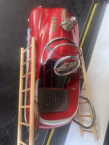 Red metal pedal ride - pedal, fire
