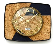 NEW 25cm Mid Century Style Wall Clock - Retro Wooden Vintage French Formica Gift