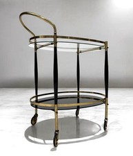 VINTAGE ITALIAN BRASS BAR CART