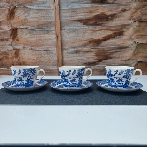 Set blue white willow - of,
