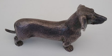 Silver plated dachshund dog -