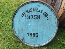 Rare 1996 Macallan Distillery Barrel lid 25"  w/End Hoop Braced ready to hang
