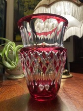 Signed Val St Lambert Ruby Cut