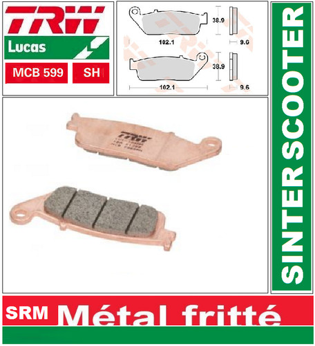 Rear brake pads trw - pads, mcb599