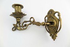 Piano Candle Wall Sconce One-Armed Art Nouveau Brass Patinated