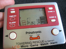 TOWERING RESCUE - Gakken Prinztronic - Vintage 1981 LCD Handheld Game/Watch