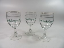 3 Vintage  Irish Coffee Glasses. Shamrock Design , Gold Rim . 15cm high .