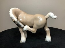 1974-78 Lladro Porcelain Percheron Horse No. 4861 Rising Leg