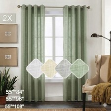 Voile Curtains 2 Panels Faux