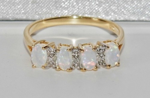 9ct yellow gold silver - yellow, opal