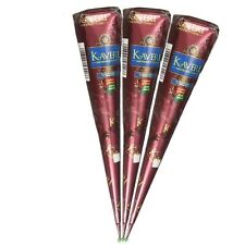 3 ORGANIC DARK BROWN KAVERI HENNA BRIDAL MEHNDI CONE WHOLESALE PRICE PURE&FRESH