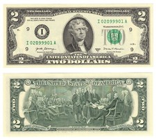 2017 A USA 2 Dollar Banknote new Signatures  UNC P544 I - Minneapolis MN