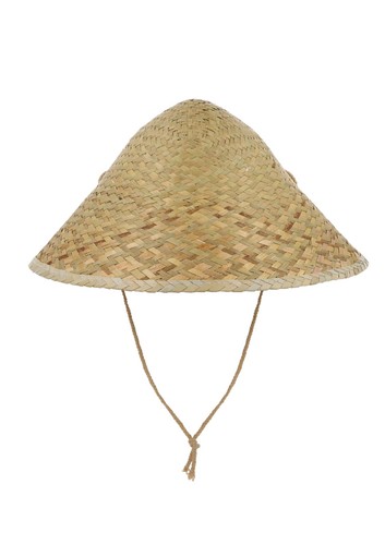 Asian conical straw hat - straw, adults
