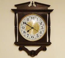 LIC ATO France JAZ Electronic Battery Mahogany Cased Ornate French Wall Clock
