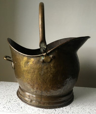 VINTAGE BRASS COAL SCUTTLE