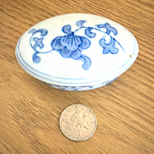 Blue white floral - blue,