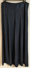 Women's SOFT SURROUNDINGS "Perfect Palazzo" Blue Satin Wide Leg Pants Petite S