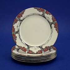 Six Vintage Crown Ducal Orange