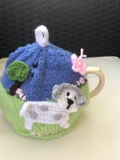 HAND KNITTED PUPPY DOG TEA