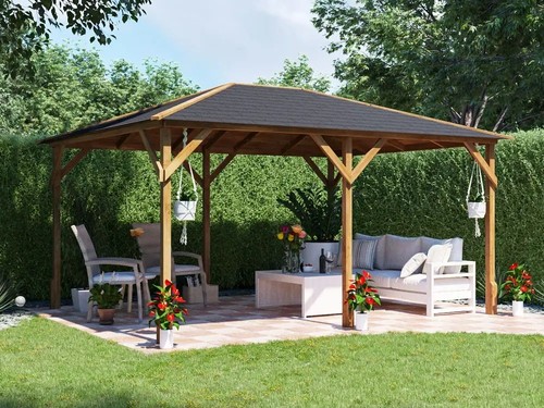 Wooden gazebo 4x3m - wooden,