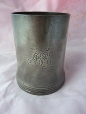 Sanders & Son London 19c pewter tankard 1 pint VR179 VR180 engraved