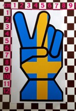 Swedish V Sign Sticker - Saab Volvo Amazon P1800 900 99 9000 Turbo 96 240 480