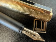 Dunhill Guilloché Plated Fountain Pen Gold Nib F Gemline Vintage