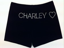 Gazelle Childs Personalised Velvet Gymnastics/Dance Shorts with Heart. UK Made