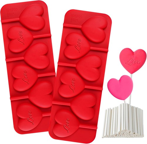 Heart lollipop molds holes - heart,