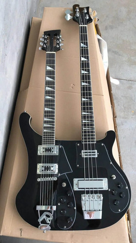 Double neck guitar black - double,