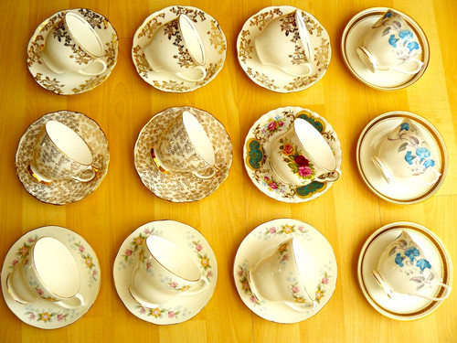 Vintage mismatched cups - vintage,