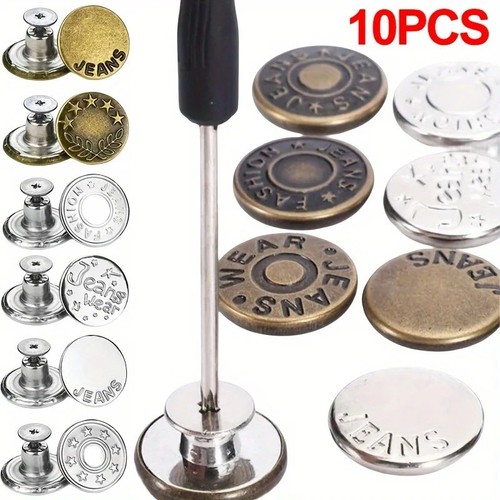 Metal jeans buttons - jeans,
