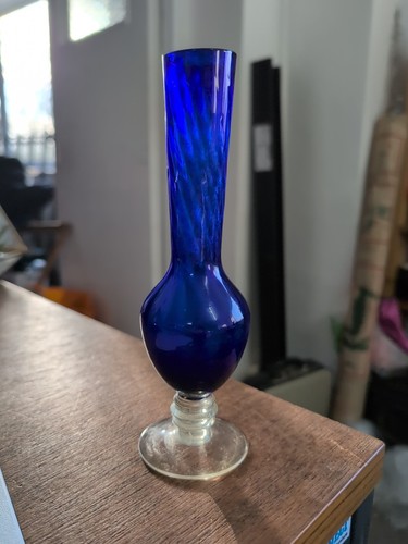 Vintage hand blown cobalt blue - cobalt,