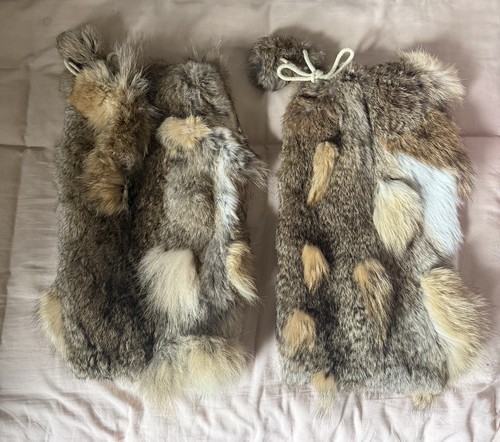 Real rabbits fur leg warmers - leg,