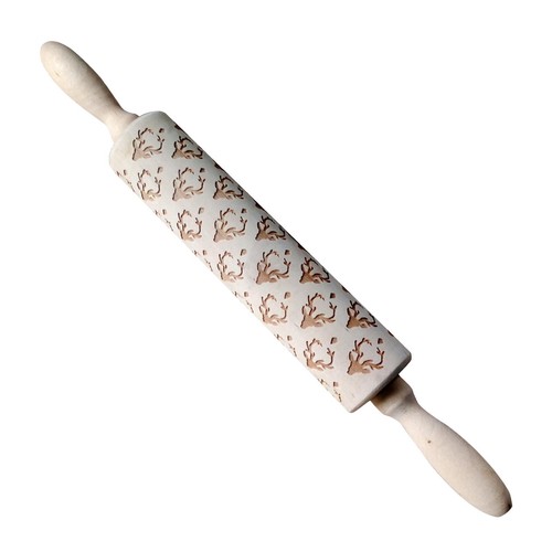 Wooden rolling pin embossing - rolling,