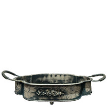 Rustic Metal Oval Tray With