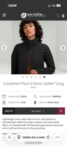 Lululemon pack down - pack,
