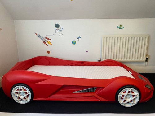 Junior bed red - racing, car,