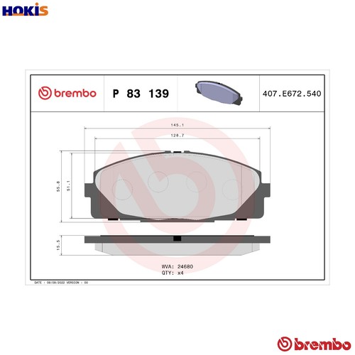 Brake pad set - set, disc