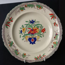 Antique C1891-1920 Mason's Ironstone Vase Of Flowers Hand Painted Plate