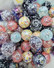 TEXTURED MIX - 25 Beautiful Glass Marbles with Speckled Effect - 14mm / 16mm