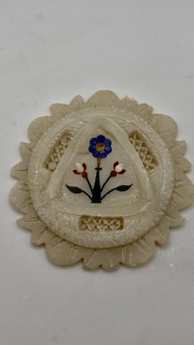 Hand carved white soapstone - white,