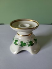 AN AUGARTEN (VIENNA) CANDLE STICK/HOLDER (GREEN LEAVES): 2.25" TALL: VG COND.